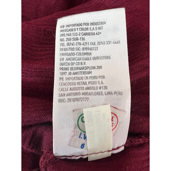 American Eagle Outfitters Burgandy Long Sleeves Tunic Lace Button Up Top Size L - Picture 9 of 10